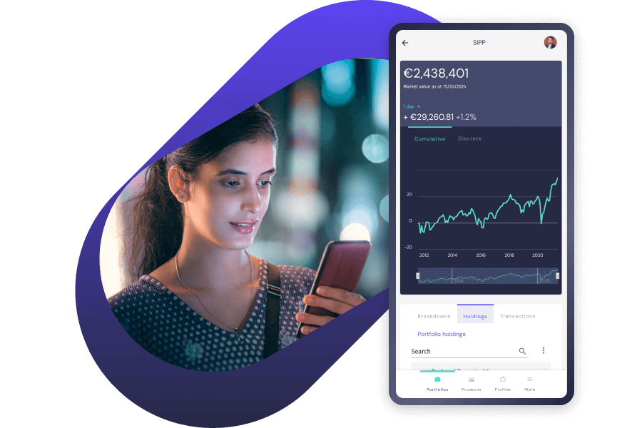 Woman using Invessed App