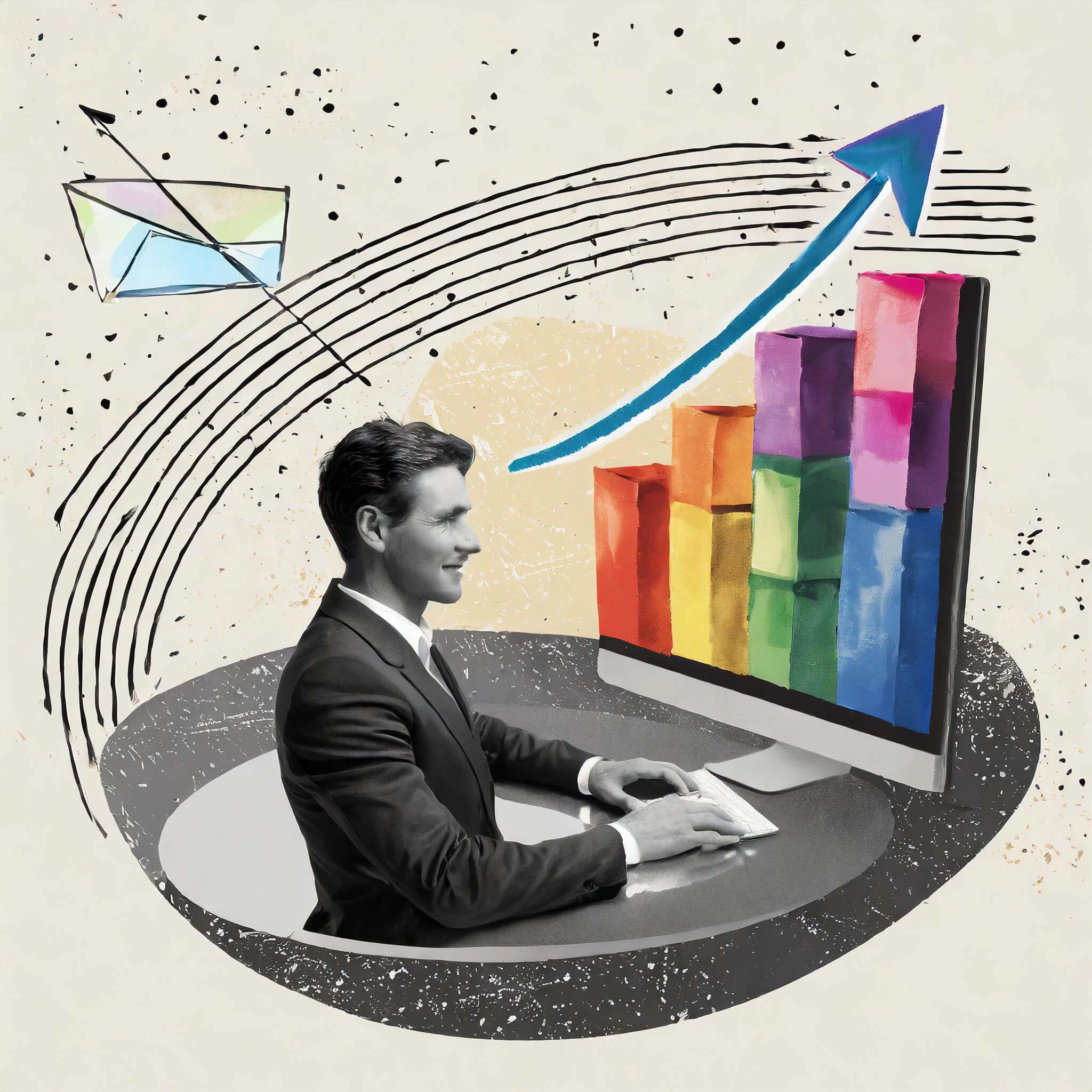 Client portal dashboard abstract illustration